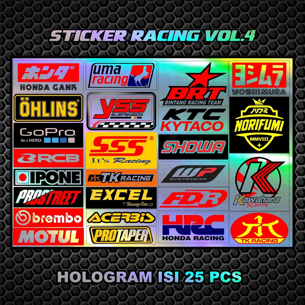 STICKER RACING HOLOGRAM / STIKER PACK / STIKER MOTOR