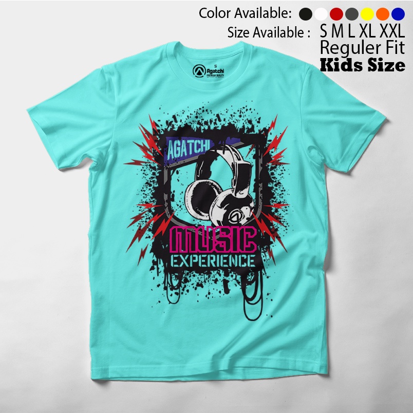 Agatchi - Music Experience - Headphone , Baju Anak / Kaos Atasan Anak Laki Laki / Kaos Distro Anak / Kids T Shirt