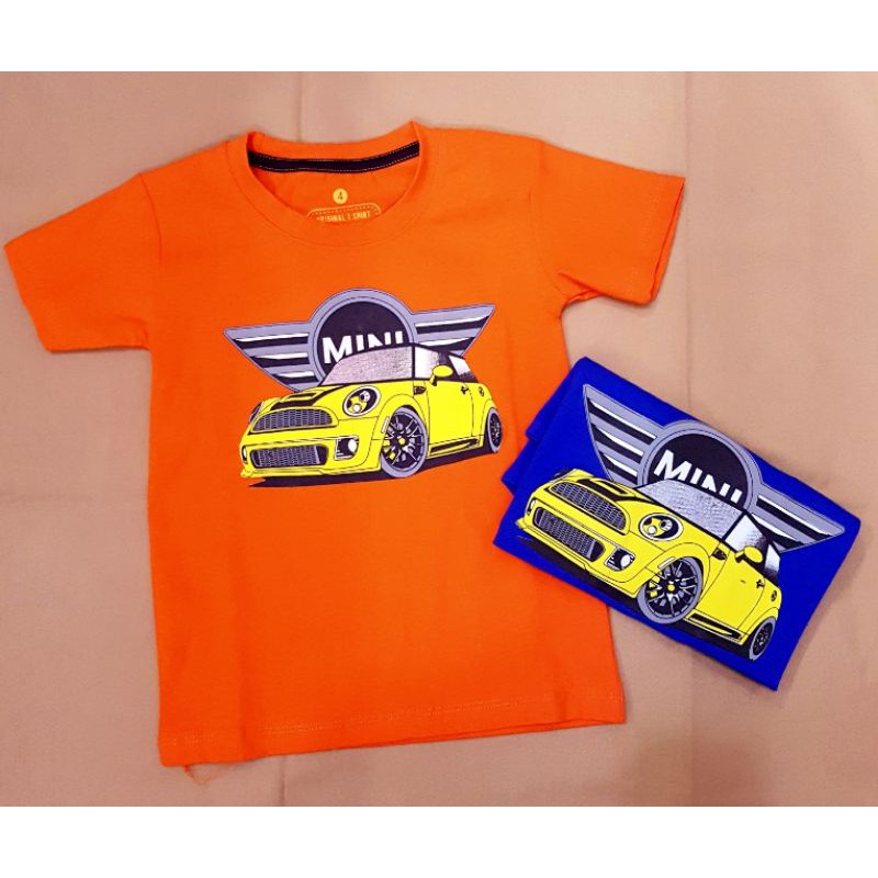 kaos anak laki-laki mobil mini cooper