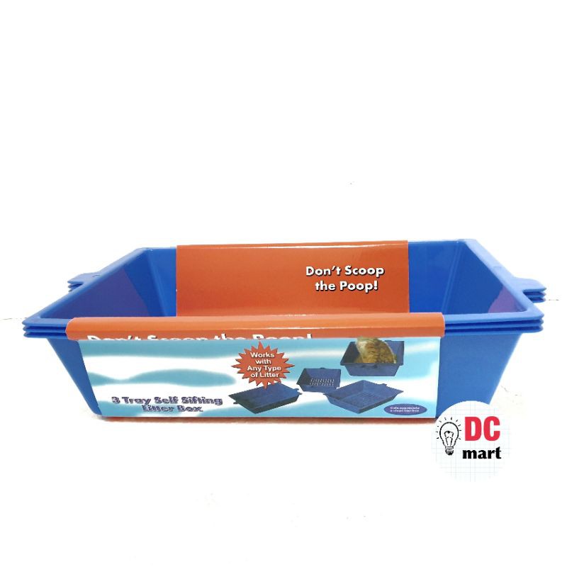 Box Pasir Kucing 3 in 1 TRAY SELF SIFTING BOX / Cat Litter Box 3in1