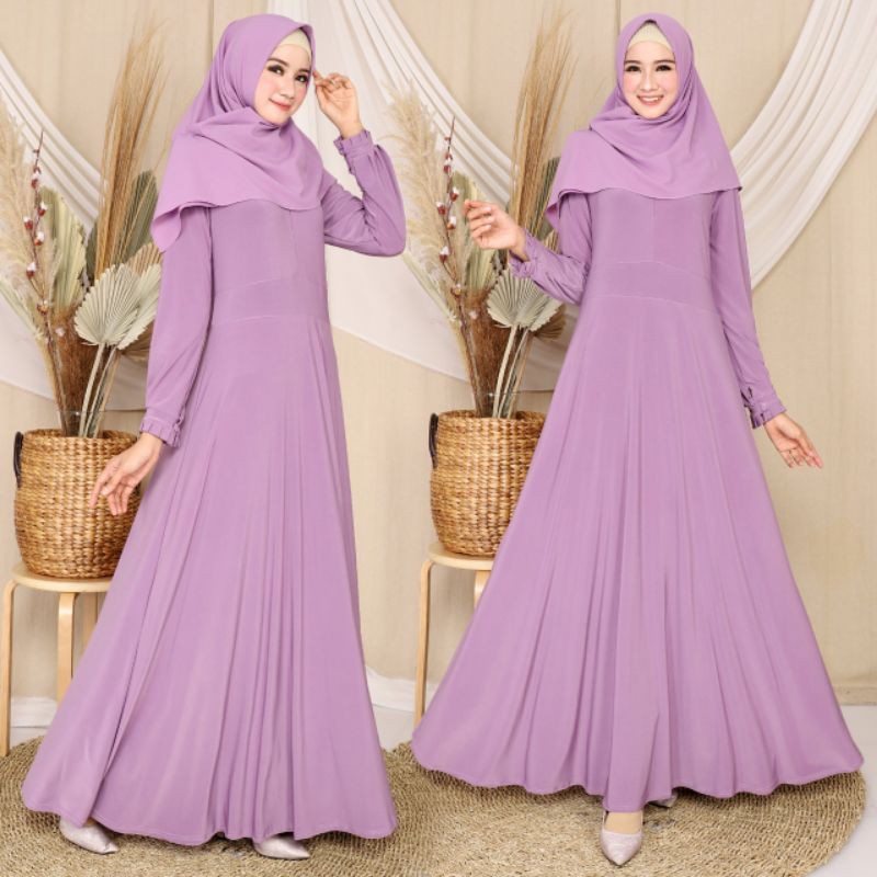 [Fashion Muslim] Gamis JERSEY POLOS premium tebal busui oky bahan jersey import korea