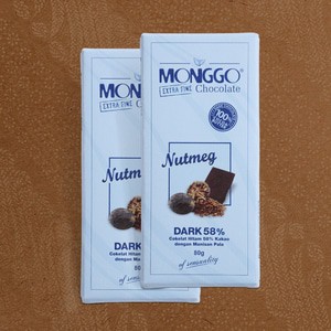 

Cokelat Nutmeg Pala Coklat Chocolate DARK 58% Monggo 80 gram Jogja