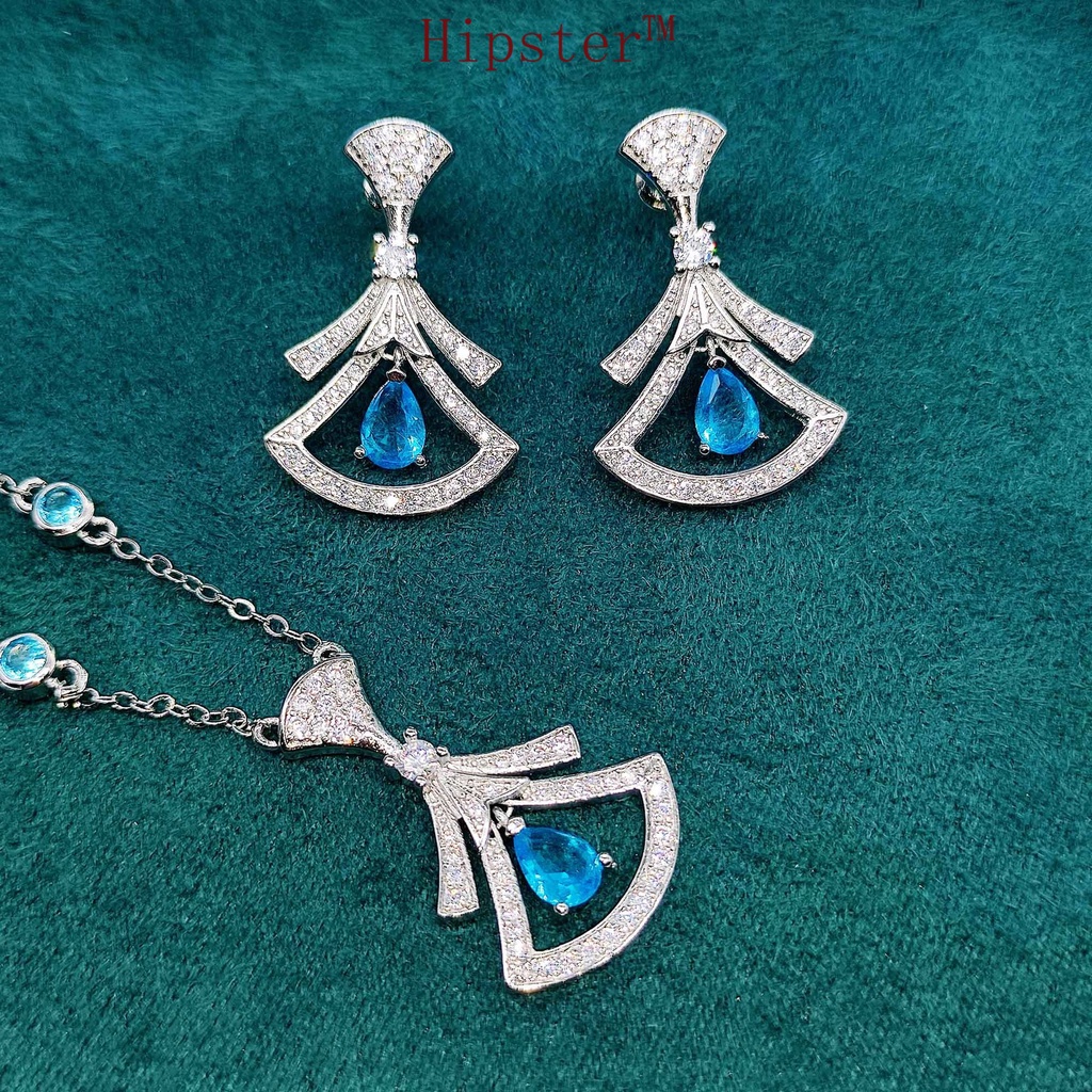 Women's High-Grade Necklace Set Topaz Earrings