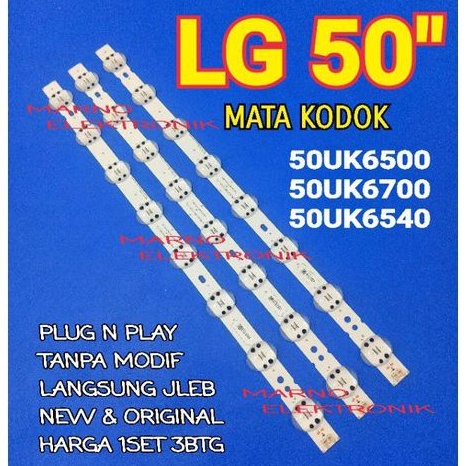LAMPU BL BACKLIGHT LED TV LG 50 INCH 50UK6500 50UK6700 LG 50 IN 50UK6540 8K 6V MATA KODOK BESAR