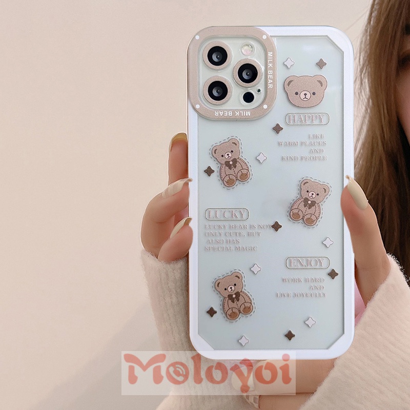 Soft Case Tpu Shockproof Motif Beruang Lucu Untuk Iphone 7 8 Plus 13 Pro Max 11 12 X Xs Max Xr 6 6S Plus