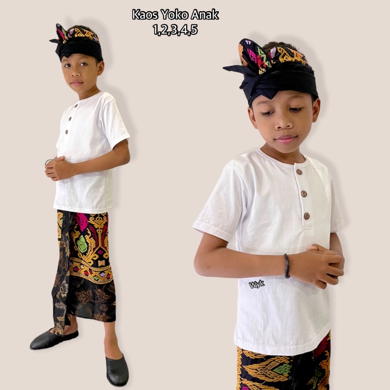 Baju Kaos Yoko Anak/Baju Kaos Anak/Baju Bali/Pakaian Adat Anak