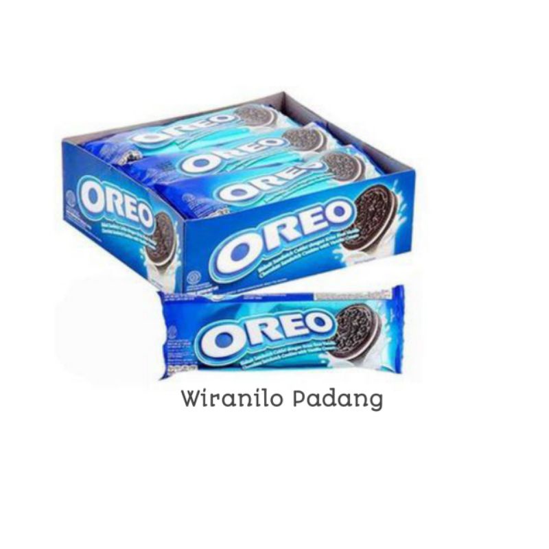 

Biskuit Oreo 1 box isi 12 (1 sachet isi 4 keping) 38 gr - Wiranilo Padang