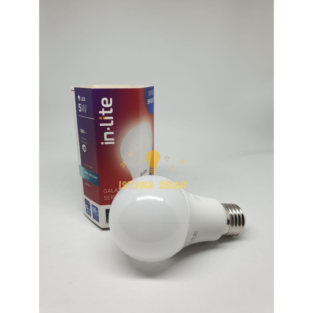 LAMPU LED BULB INLITE IN-LITE 3 GRATIS 1 5W 5 W WATT WT BERGARANSI