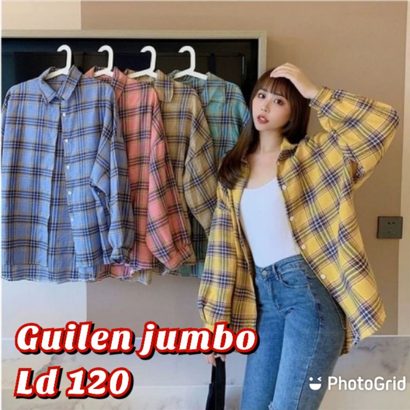 kemeja guilen jumbo ld 120 cm/kemeja wanita jumbo terbaru