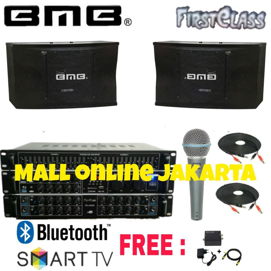 Paket karaoke bmb 10 inch amplifier fc a3000 300 watt bluetooth