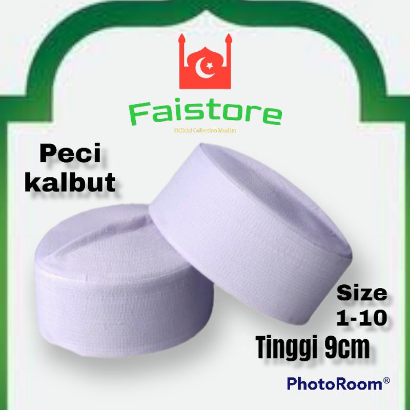 Peci Songkok putih/peci Habib bahar/peci batok/peci dewasa