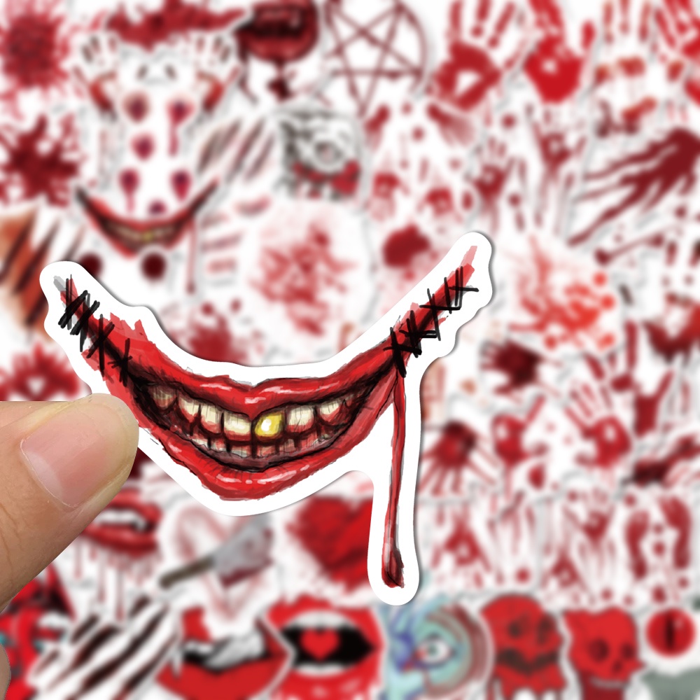 48pcs Stiker Tema Horror Anti Air Untuk Dekorasi Laptop