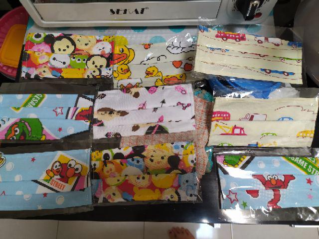 Masker Kain Anak 2 Lapis + Selipan Tissue Lapisan Dalam Anti Air