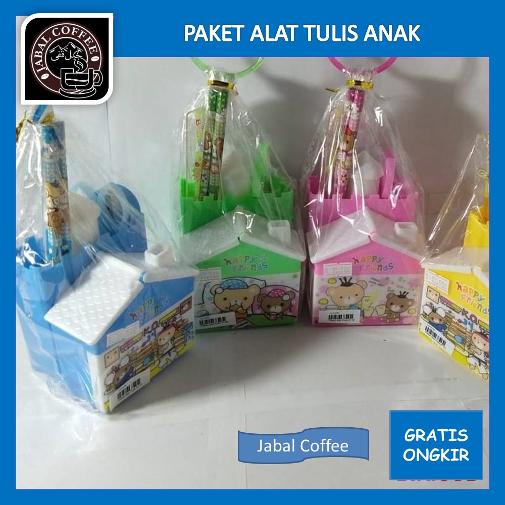 ATK Anak Karakter / Paket Alat Tulis Anak / Tempat Pensil Bentuk Rumah