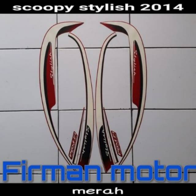 Striping sticker list body scoopy stylish 2013-2014 merah