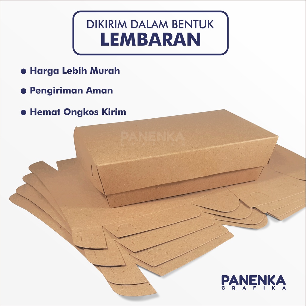 Lunch Box Paper Kraft Coklat Laminasi Ukuran s/m/l Tebal 290gsm Image 3