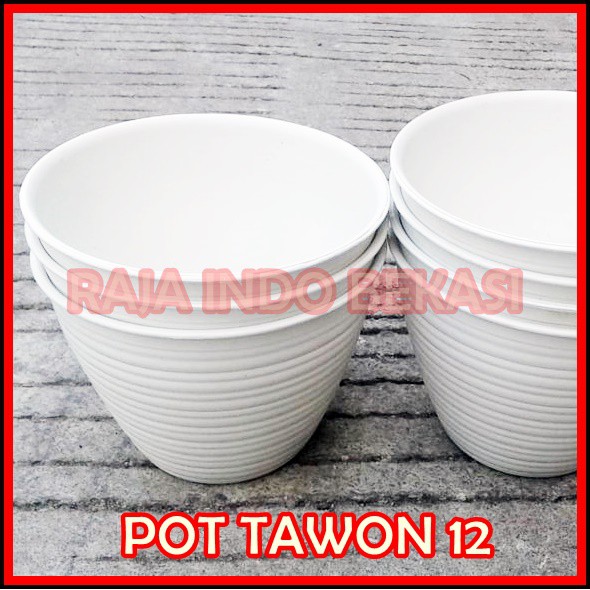 ORI BJP POT TAWON 21 CM / POT KW MADU 25 PUTIH TAWON POT 22 PLASTIK 21CM VAS POT BUNGA TAWON OK