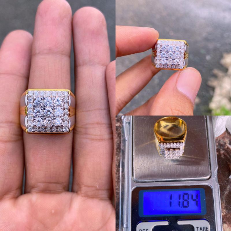 cincin pria berlian banjar & berlian eropa