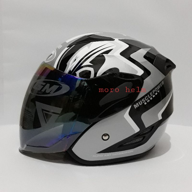 helm gm fighter motif muscle power black silver