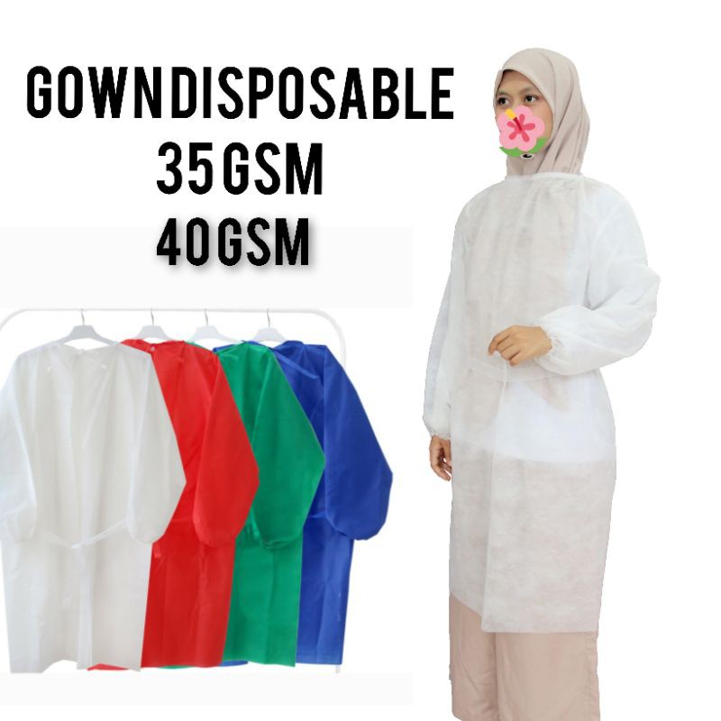 Gown disposable 35-42 gsm
