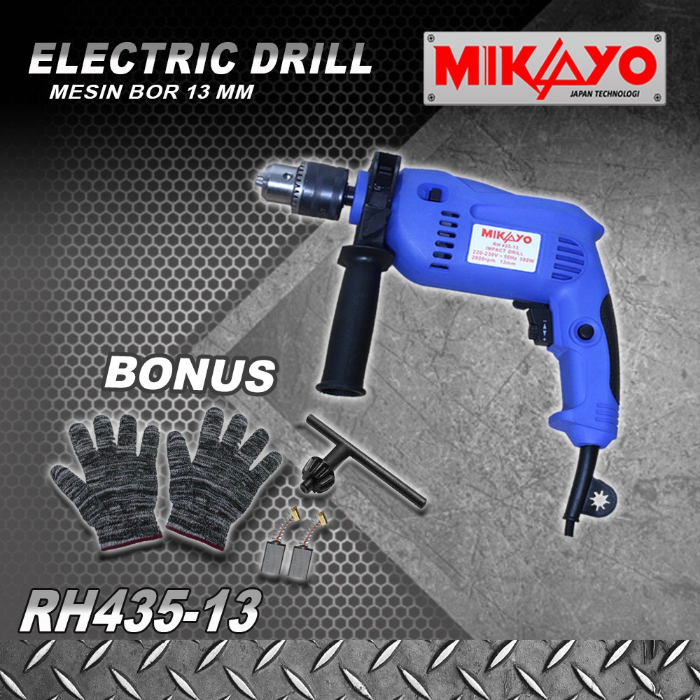 Mikayo Mesin Bor Tembok Beton 13mm Impact Drill 13mm RH435-13