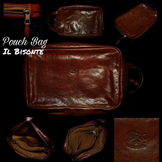 Monggo] Tas Kulit Premium Il Bisonte Leather Clutch /Pouch/Hand Bag Warna Unik
