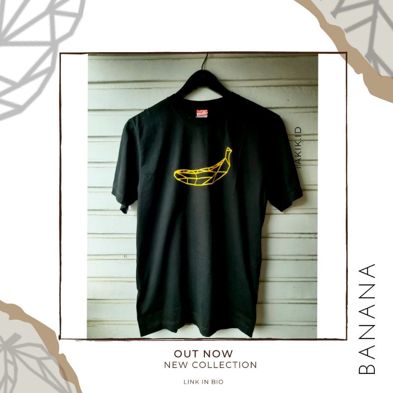 Banana on Black - Kaos Pisang (B01)
