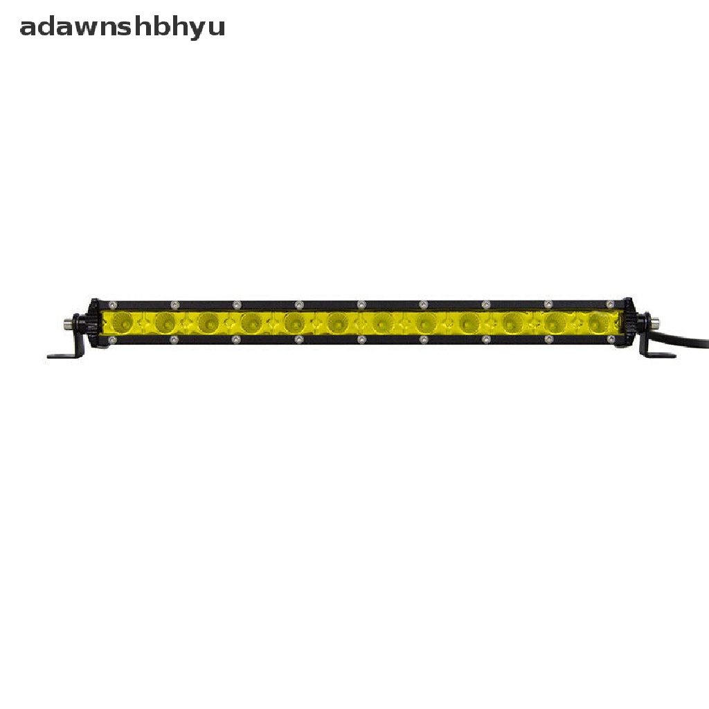 Adawnshbhyu Amber 12inch 60W Flood Slim Satu Baris Fog LED Lampu Kerja Bar Mobil SUV Truk ATV