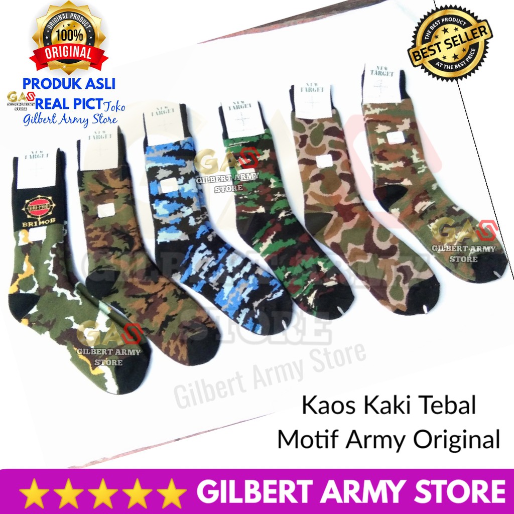 Grosir Kaos Kaki Loreng Nkri Murah Tebal Kaos Kaki Pdl Tni GILBERT ARMY STORE -Kaos Kaki Loreng Tni