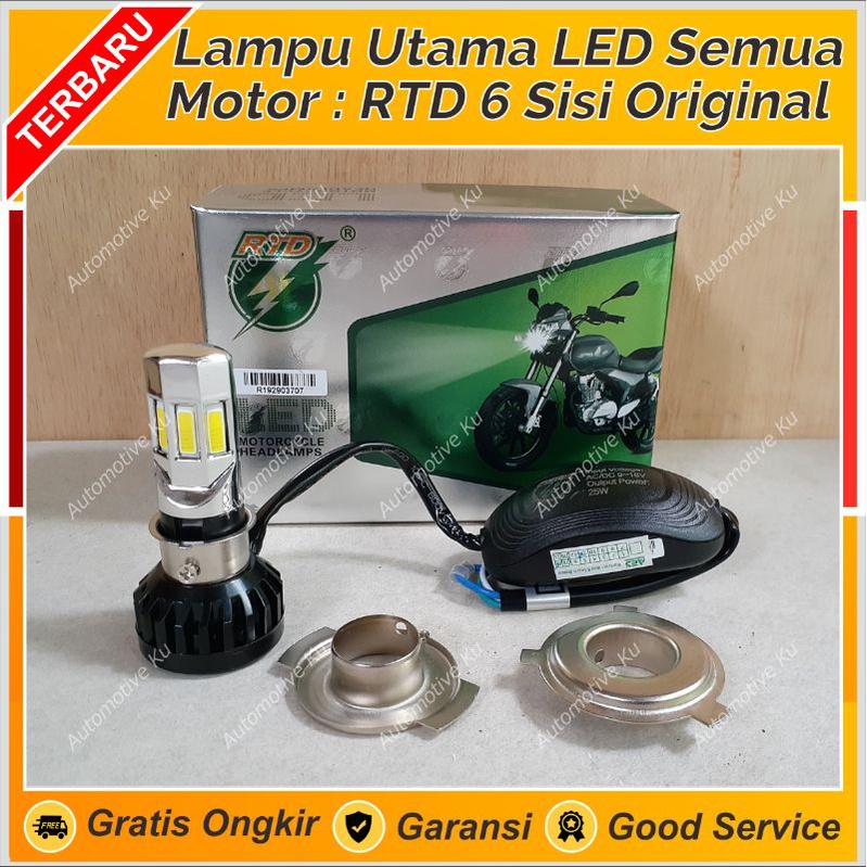 RTD RAYTON 6 SISI M02E UTAMA MOTOR SUPER TERANG 35W GARANSI AC DC LED H6 H4 VARIO BEAT VIXION NINJA 