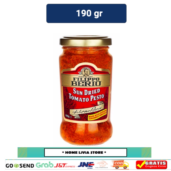 

Filippo Berio Pesto Sun Dried Tomato Saus Pasta 190 gr
