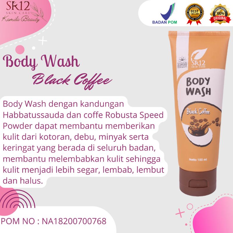 Body Wash Black Coffee, Sabun Herbal SR12, Sabun Cair Herbal