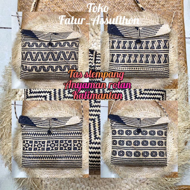 Tas selempang anyaman rotan/slinbag/Tas Rotan kalimantan
