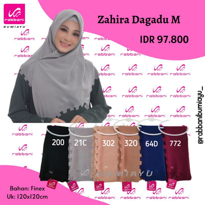 ZAHIRA DAGADU M RABBANI - KERUDUNG SEGI EMPAT TEPI KOTAK - SEGI EMPAT RABBANI