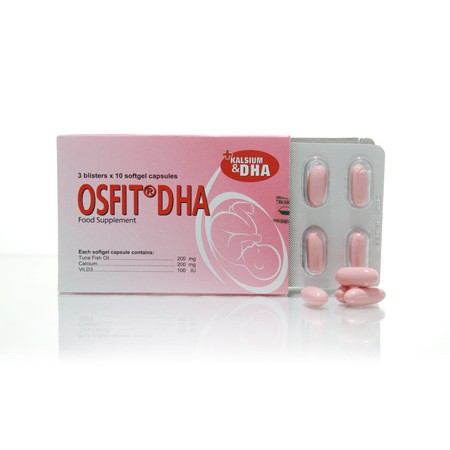 OSFIT DHA SUPLEMEN MAKANAN 1 STRIP ISI 10 KAPSUL SOFTGELS