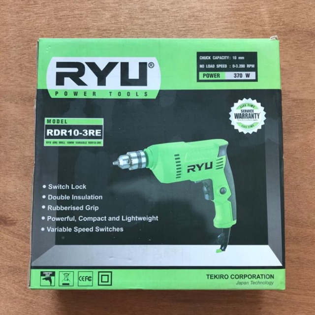 Mesin Bor Listrik 10mm RYU RDR10-3RE 2Arah / Electric Drill 10 mm RDR 10-3 RE Two Way Variable Speed