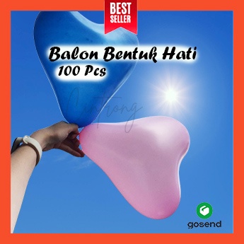 Balon Latex 11 Inch 100 Pcs Bentuk Hati Love Warna Warni