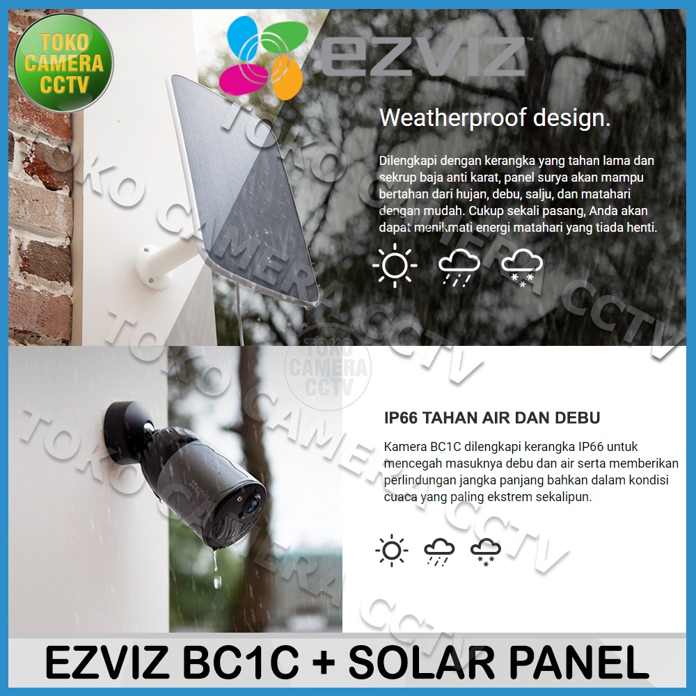 CCTV WIFI KAMERA IP CAMERA EZVIZ BC1C DENGAN SOLAR PANEL