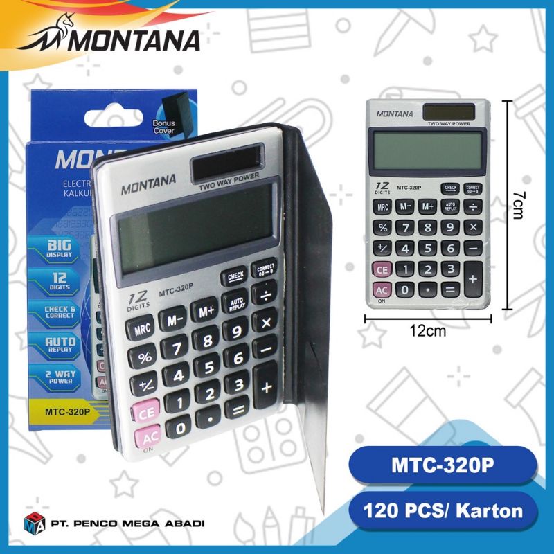 

Alat Hitung / Kalkulator Saku 12 Digit MTC-320P MONTANA
