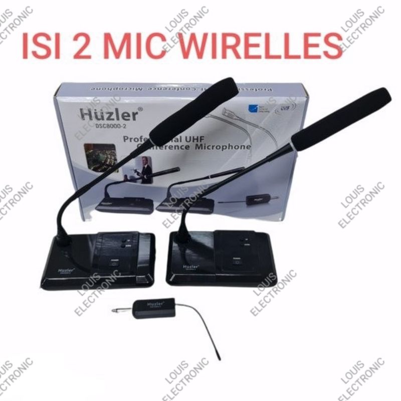 Mic Microphone Wireless Podium Conference Huzler DSC8000-2 DSC8000 Mic Meja ( 2 Pcs ) ORIGINAL