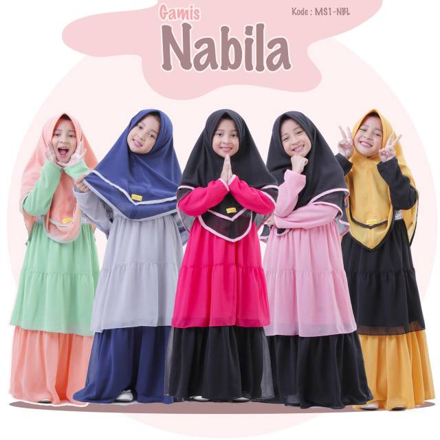 Gamis Syari Anak Perempuan Nabila by La Bella - Dress Polos