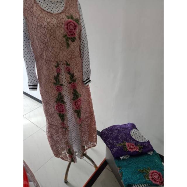 Dress panjang brokat rompi