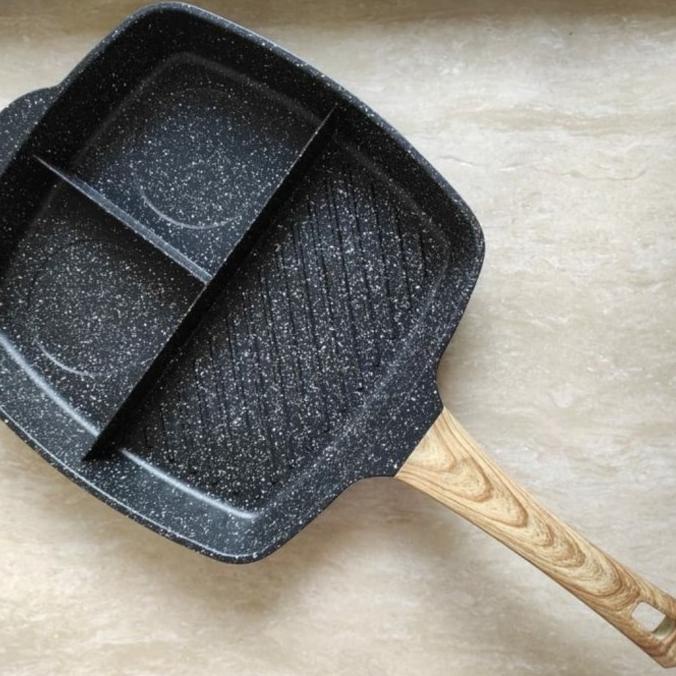 Jual BELVIN GRILL OMNI PAN 3IN1 WAJAN SEKAT 3 FRY PAN MARBLE INDUKSI