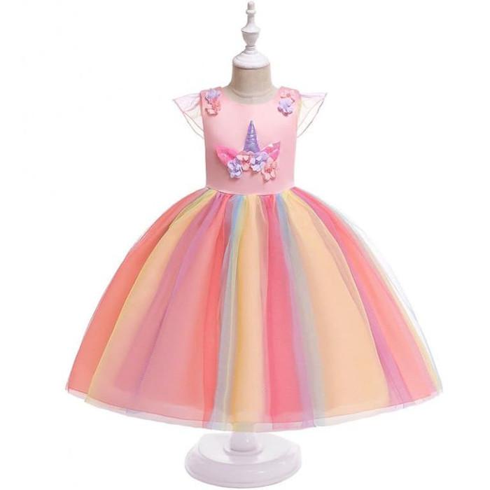 Cess / Gaun Pesta Anak Perempuan / Dress Kostum Unicorn / Baju Ultah Party READY STOK