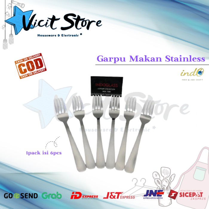 Garpu Makan Stainless Steel Indoglass 189 (6pcs)