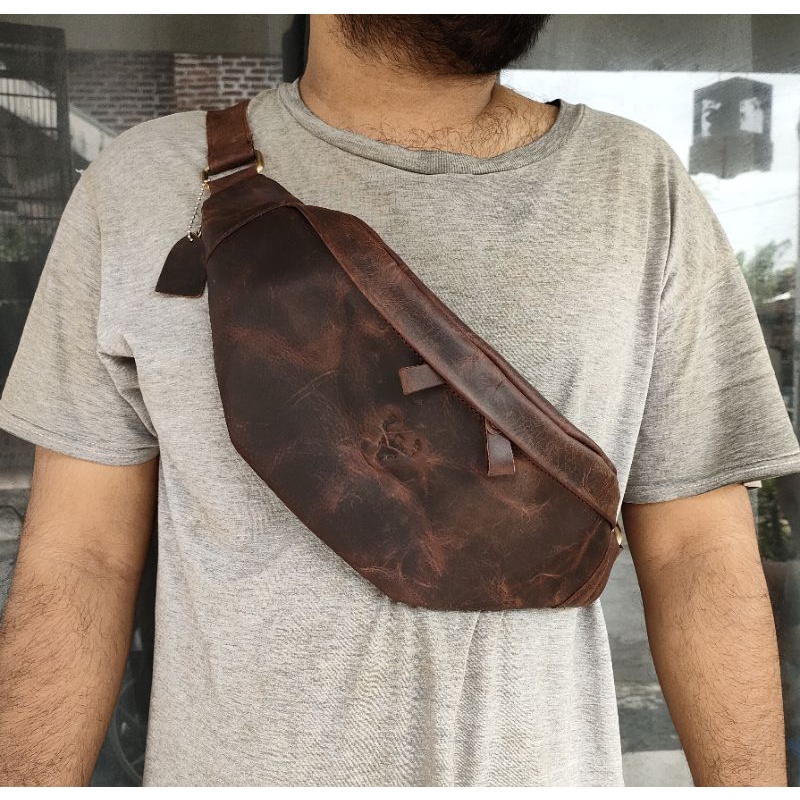 Waistbag New WR.LEATHER Full Kulit Sapi Asli Crazy Horse