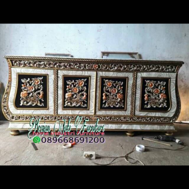 Meja tv biola/meja tv jati/bufet tv jati/meja tv mewah