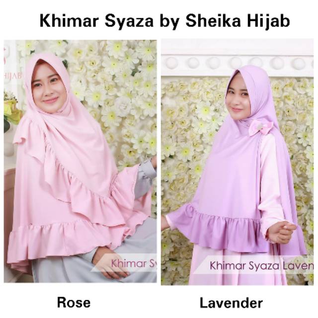 Khimar Syaza Jilbab Instan Pesta Syari Belah Tengah Jersey Crepe by Sheika Hijab