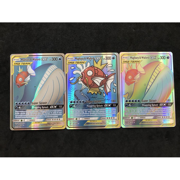 Kartu Pokemon TCG Sun&Moon Tag Team Magikarp & Wailord GX (3 kartu)