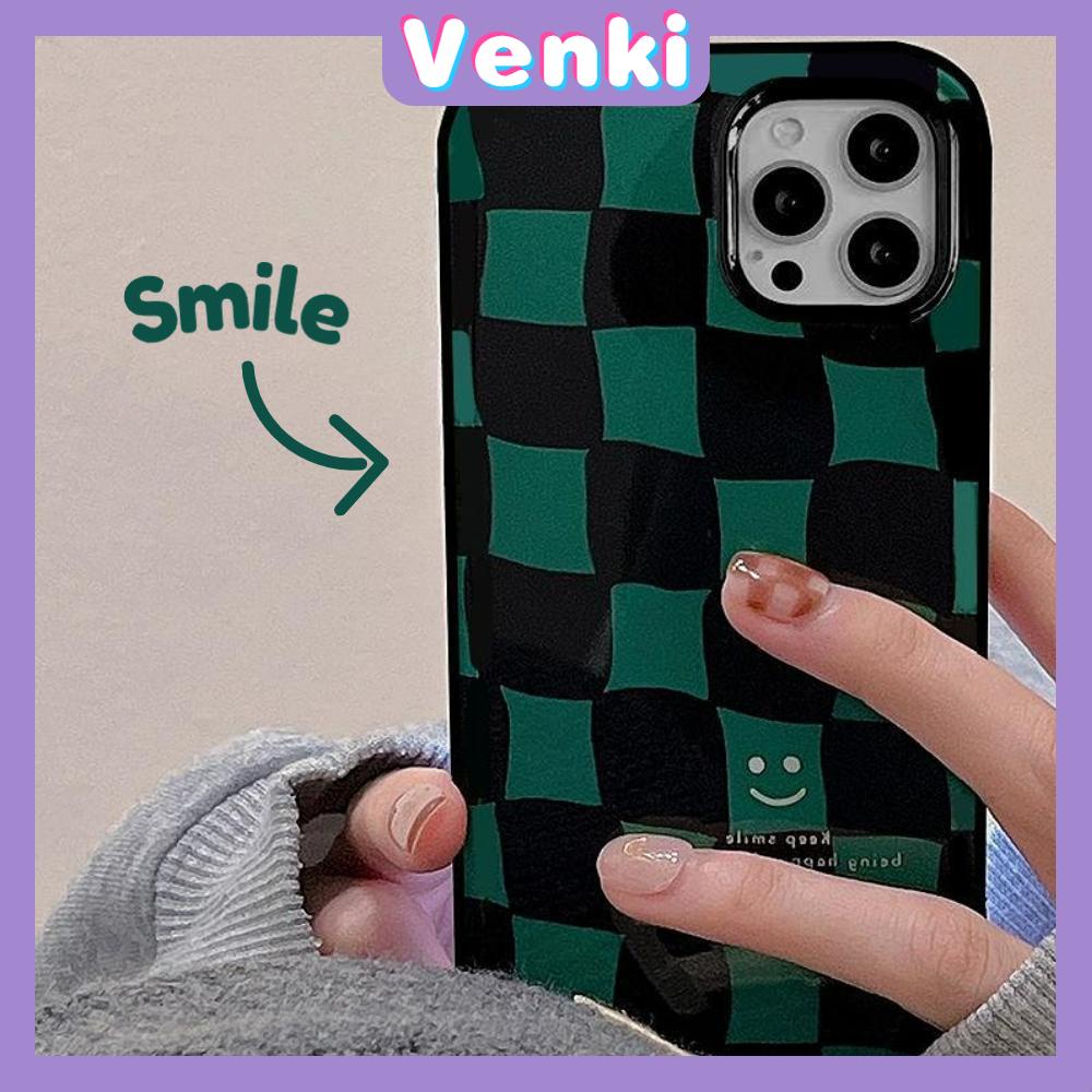 iPhone Case Silicone Soft Case TPU Candy Case Black Glossy Big Hole Camera Protection Shockproof Green Checkered For iPhone 13 Pro Max iPhone 12 Pro Max iPhone 11 Pro Max 7 Plus